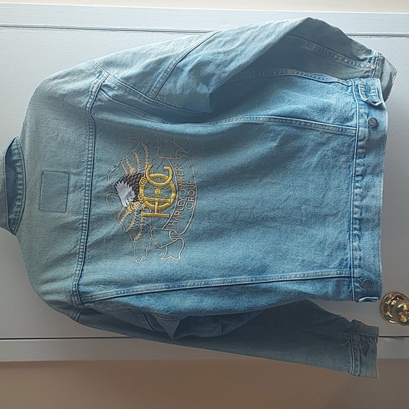 Vintage Distressed Harley Davidson Jean Jacket 100% Cotton - Picture 5 of 8